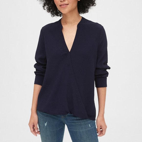 GAP Faux Wrap Long Sleeve Blouse - Picture 3 of 7